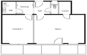 Plan 01 d'un appartement du domaine Parmentier